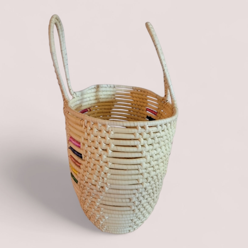 Vintage Large Straw Raffia Tote‎ Basket - Picture 2 of 6